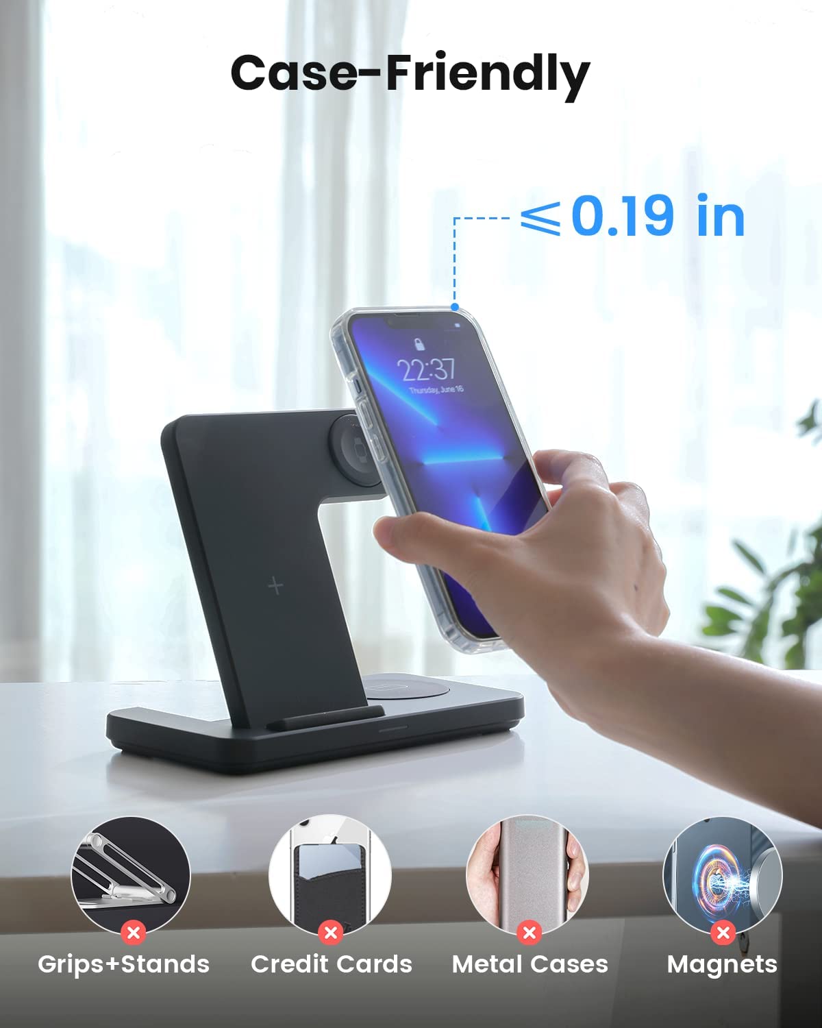 Wireless Charging Station - CIYOYO 3 in 1 Wireless Charger Dock Phone Charging Stand for Apple iPhone 14/14 Pro/13/13 Pro/12/12 Pro/SE/11/11pro Apple Watch 7/6 AirPods 3/2/Pro(with 20W PD Adapter)