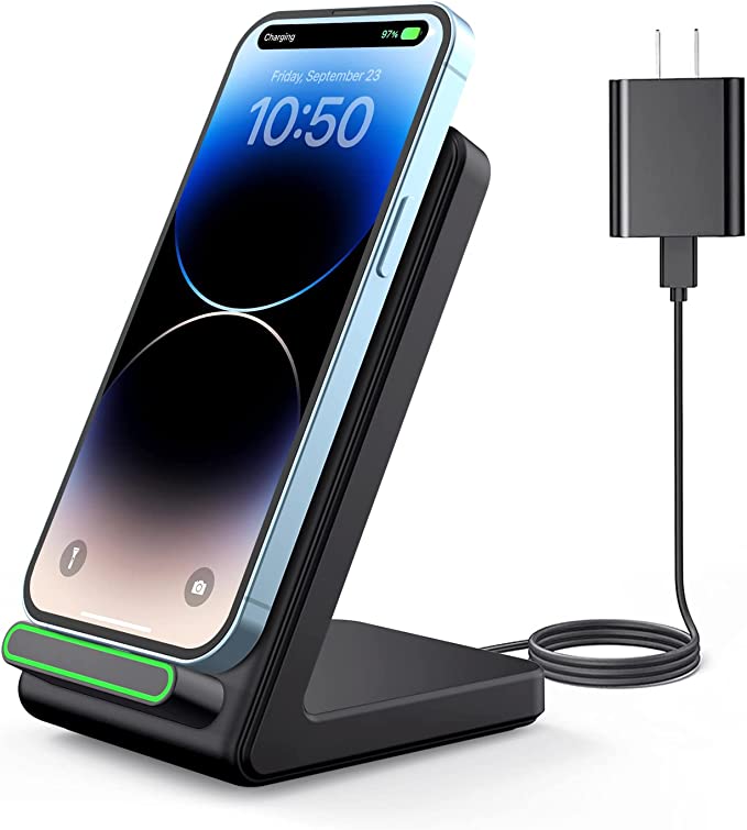 CIYOYO Wireless Charger, Wireless Charging Stand Compatible with iPhone, Qi Phone Charger for Galaxy