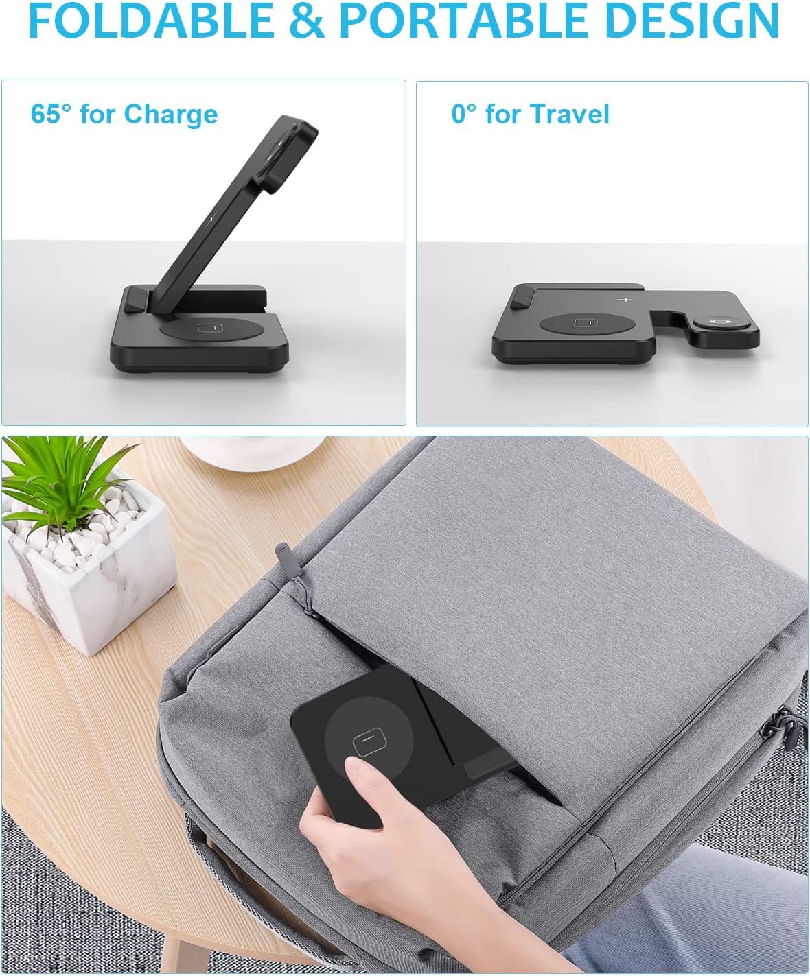 Wireless Charging Station - CIYOYO 3 in 1 Wireless Charger Dock Phone Charging Stand for Apple iPhone 14/14 Pro/13/13 Pro/12/12 Pro/SE/11/11pro Apple Watch 7/6 AirPods 3/2/Pro(with 20W PD Adapter)